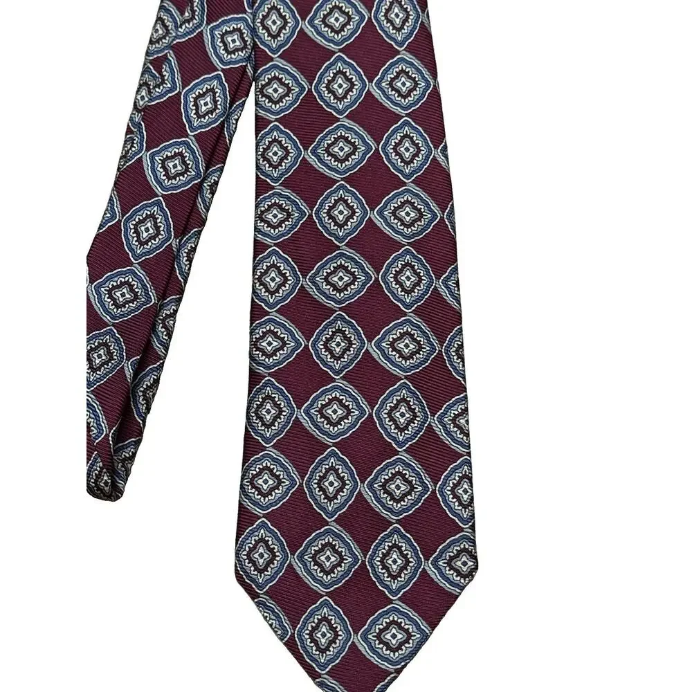 Polo Ralph Lauren 100% Tie Art Deco Medallion Hand Made USA American 57”